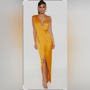 PrettyLittleThing Yellow Asymmetrical Sheath Dress